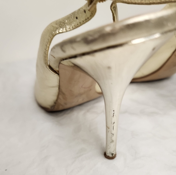 Women's Gold Slingback HighHeels - Picture 11 of 12
